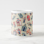Beach Hut Pattern Grote Koffiekop (Voorkant)