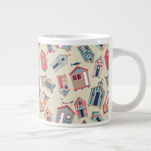 Beach Hut Pattern Grote Koffiekop (Rechts)