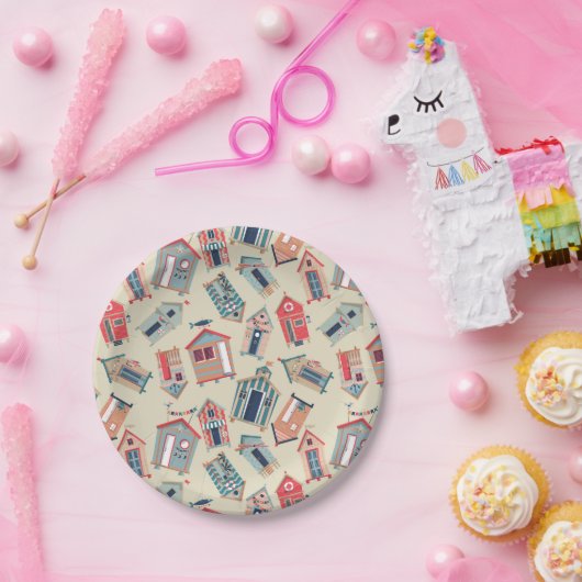 Beach Hut Pattern Papieren Bordje (Feest)