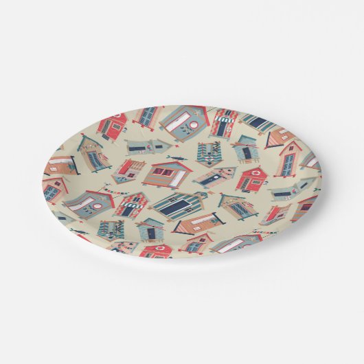 Beach Hut Pattern Papieren Bordje (Gekanteld)