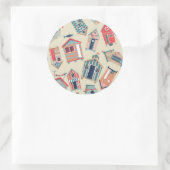 Beach Hut Pattern Ronde Sticker (Tas)