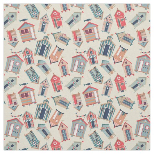 Beach Hut Pattern Stof (Swatch)