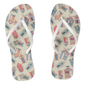 Beach Hut Pattern Teenslippers (Voetbed)