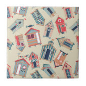 Beach Hut Pattern Tegeltje (Voorkant)