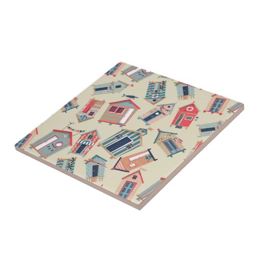 Beach Hut Pattern Tegeltje (Zijkant)