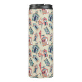 Beach Hut Pattern Thermosbeker (Achterkant)