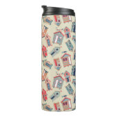 Beach Hut Pattern Thermosbeker (Geroteerd rechts)