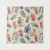 Beach Hut Pattern Wandkleed (Voorkant (horizontaal))