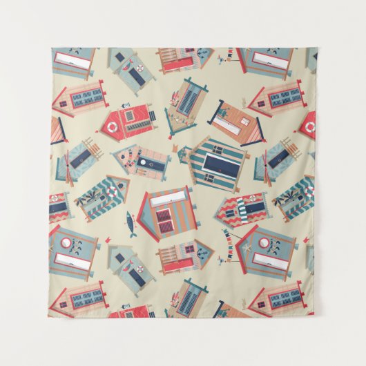 Beach Hut Pattern Wandkleed (Voorkant)