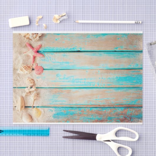 Beach Hut Shells Starfish Tissuepapier (Craft)