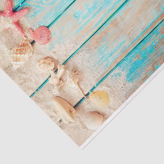 Beach Hut Shells Starfish Tissuepapier (Detail)