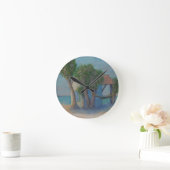 BEACH HUT Wall Clock Ronde Klok (Huis)