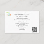 *~* Beach Hut Zee Sand Bucket Dining Tropical Palm Visitekaartje (Achterkant)