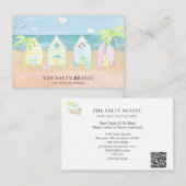 *~* Beach Hut Zee Sand Bucket Dining Tropical Palm Visitekaartje (Voorkant / Achterkant)