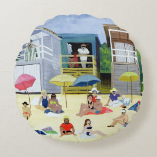 Beach Huts 1991 Rond Kussen