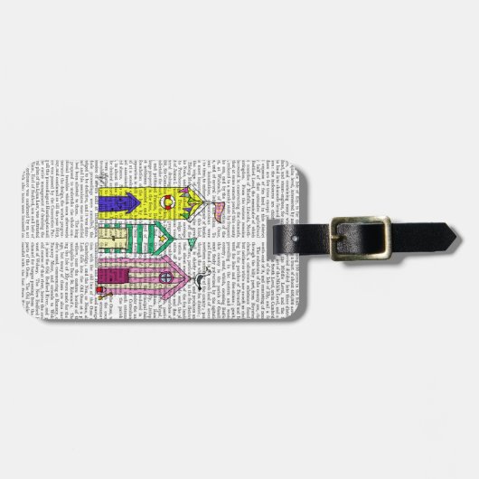 Beach Huts 1 Illustratie Bagagelabel (Voorkant horizontaal)