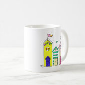 Beach Huts 1 Illustratie Koffiemok (Voorkant rechts)