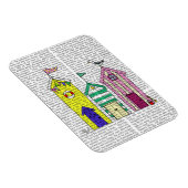 Beach Huts 1 Illustratie Magneet (Rechterzijde)