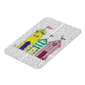 Beach Huts 1 Illustratie Magneet (Linkerzijde)
