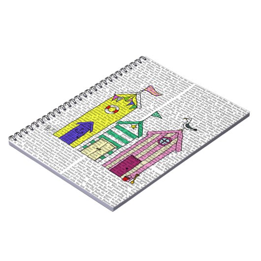 Beach Huts 1 Illustratie Notitieboek (Linkerzijde)