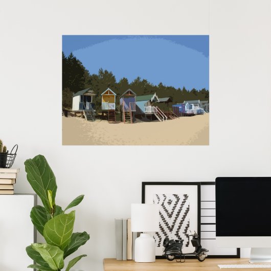 BEACH HUTS 1 POSTER (Thuiskantoor)