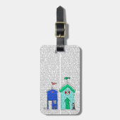 Beach Huts 2 Illustratie Bagagelabel (Voorkant verticaal)