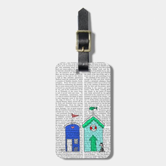 Beach Huts 2 Illustratie Bagagelabel (Voorkant verticaal)