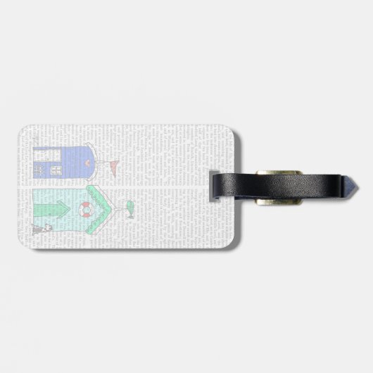 Beach Huts 2 Illustratie Bagagelabel (Achterkant horizontaal)