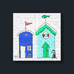 Beach Huts 2 Illustratie Canvas Afdruk<br><div class="desc">Kustafval en tropisch afval</div>