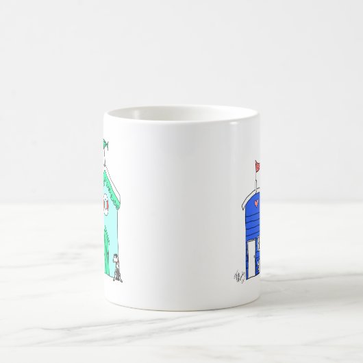 Beach Huts 2 Illustratie Koffiemok (Center)