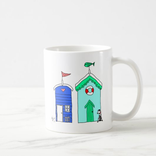 Beach Huts 2 Illustratie Koffiemok (Rechts)