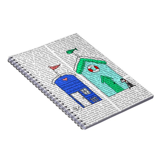 Beach Huts 2 Illustratie Notitieboek (Rechterzijde)