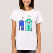 Beach Huts 2 Illustratie T-shirt (Voorkant)