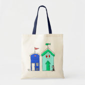 Beach Huts 2 Illustratie Tote Bag (Voorkant)
