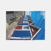 Beach Huts 3 Fleece Deken (Voorkant (Horizontaal))