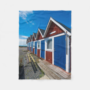 Beach Huts 3 Fleece Deken