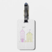 Beach Huts 3 Illustratie Bagagelabel (Achterkant verticaal)
