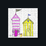 Beach Huts 3 Illustratie Canvas Afdruk<br><div class="desc">Kustafval en tropisch afval</div>