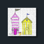 Beach Huts 3 Illustratie Canvas Afdruk<br><div class="desc">Kustafval en tropisch afval</div>