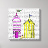 Beach Huts 3 Illustratie Canvas Afdruk (Voorkant)