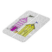Beach Huts 3 Illustratie Magneet (Linkerzijde)