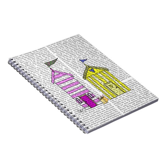 Beach Huts 3 Illustratie Notitieboek (Rechterzijde)