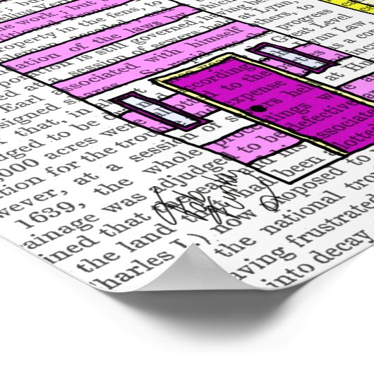 Beach Huts 3 Illustratie Poster (Hoek)