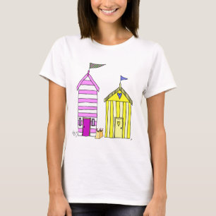 Beach Huts 3 Illustratie T-shirt