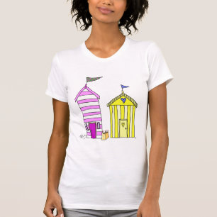 Beach Huts 3 Illustratie T-shirt