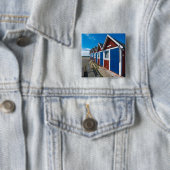 Beach Huts 3 Vierkante Button 5,1 Cm (In situ)