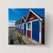 Beach Huts 3 Vierkante Button 5,1 Cm (Voorkant)