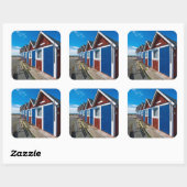 Beach Huts 3 Vierkante Sticker (Vel)