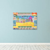 Beach Huts Abstract Canvas Afdruk (Insitu (Houten vloer))