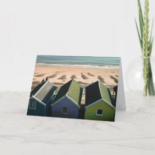 Beach huts and blue skies enlish sebe side foto kaart